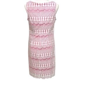 Crochet Lace Overlay Sheath Dress. Size 10